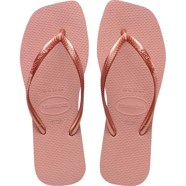 Chinelo Havaianas Feminino SLIM Square 35/36  Rosa Crocus