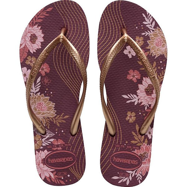 Chinelo Havaianas Feminino SLIM Organic 39/40 Terra Roxa