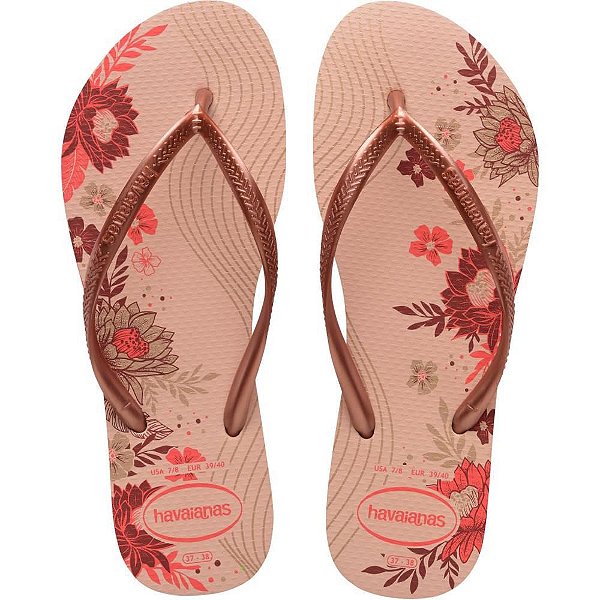 Chinelo Havaianas Feminino SLIM Organic 39/40 Rosa Ballet
