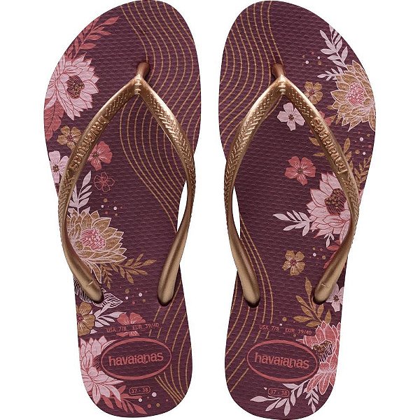 Chinelo Havaianas Feminino SLIM Organic 35/6 Terra Roxa
