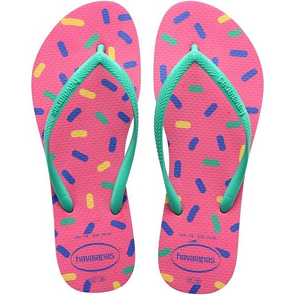 Chinelo Havaianas Feminino SLIM Harmony 39/40 Ciber PINK