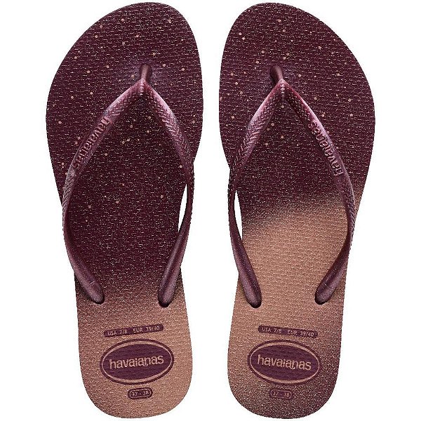 Chinelo Havaianas Feminino SLIM GLOSS 41/42 Terra Roxa