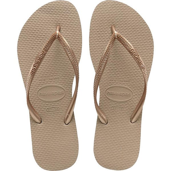 Chinelo Havaianas Feminino SLIM 37/38 Rose GOLD