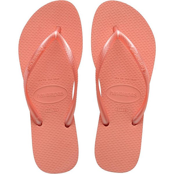 Chinelo Havaianas Feminino SLIM 35/36 Rosa Peach