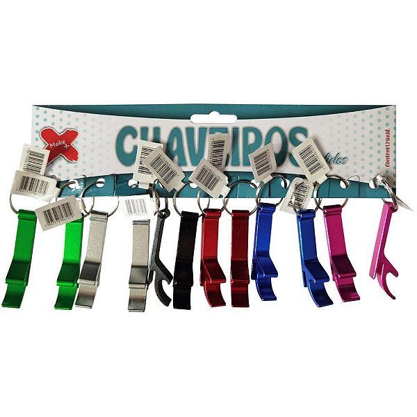 Chaveiro Abridor 7CM com 12 Peças - Praticidade e Estilo