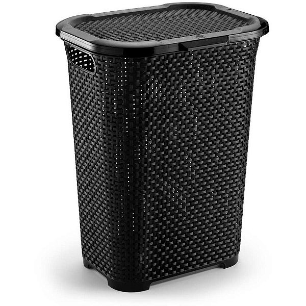 Cesto para Roupa Preto 30L