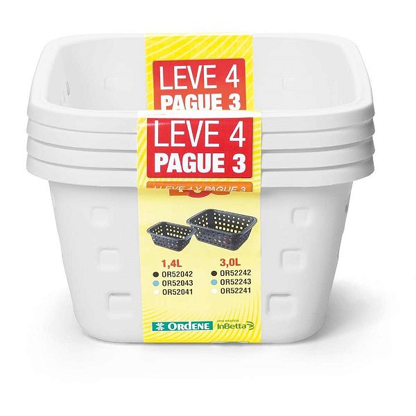 Cesta Organizadora 1,4L Pequena Leve 4 Pague 3 - Pacote com 4 Unidades