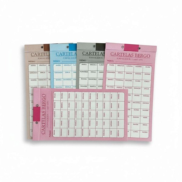 Cartela de Rifa com 100 Nomes - Pacote com 50 Cartelas