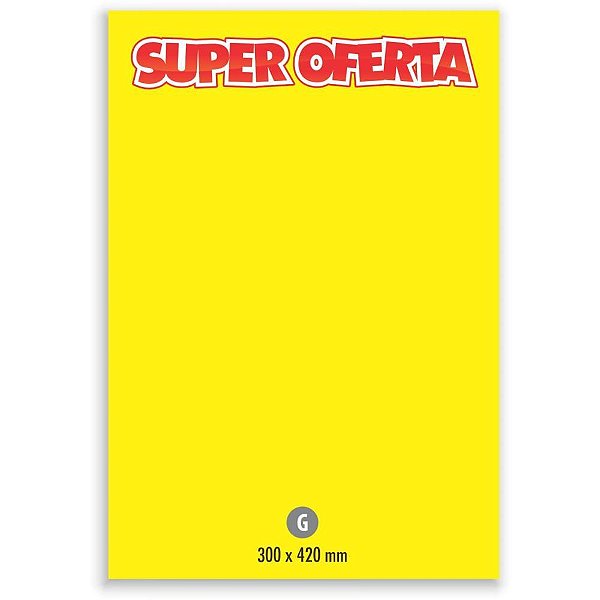 Cartaz para Marcação de Oferta Grande 30X42CM Amarelo - Pacote com 10