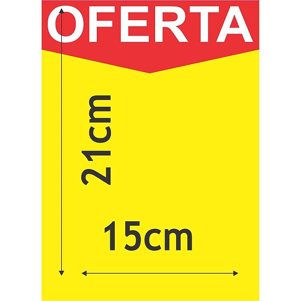 Cartaz para Marcação de Oferta Amarelo A5 15X21CM 250G, Pacote com 25