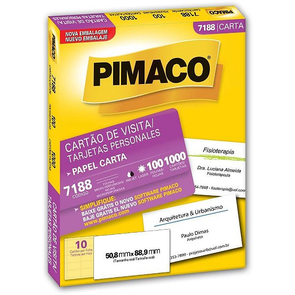 Cartão de Visita Micro Serrilhado Opaline Branco 50,8 X 88,9 MM - Caixa com 1000 Cartões
