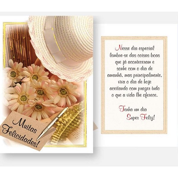 Cartão de Aniversário KIT-26N 18 Modelos - Pacote com 36 Unidades