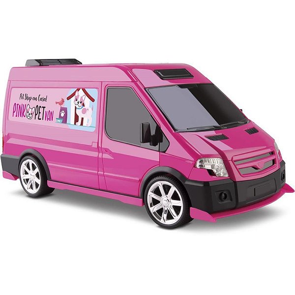 Carrinho PINK PET VAN 35CM com Acessórios