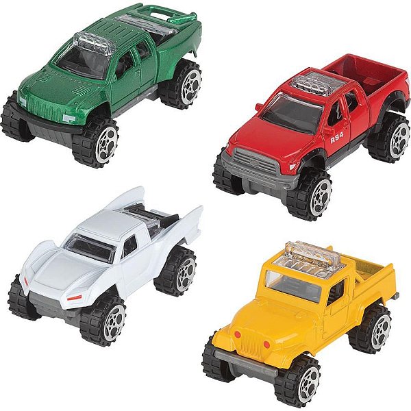 Carrinho Mini Velozes PICK-UPS com 4UN