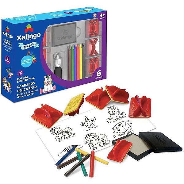 Carimbo Pedagógico Unicórnio com 6 Peças