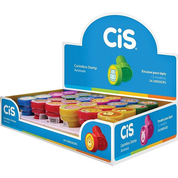 Carimbo Pedagógico CIS STAMP Animais - Caixa com 24
