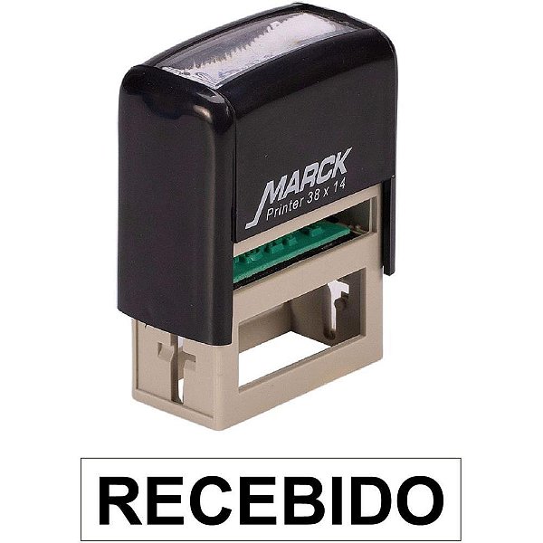 Carimbo Autoentintado Automático 38X14MM "recebido" Preto