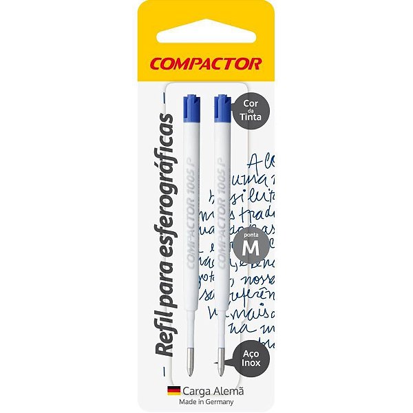 Carga Caneta Esferográfica 1005 Azul Plástica Blister com 2 CX com 10