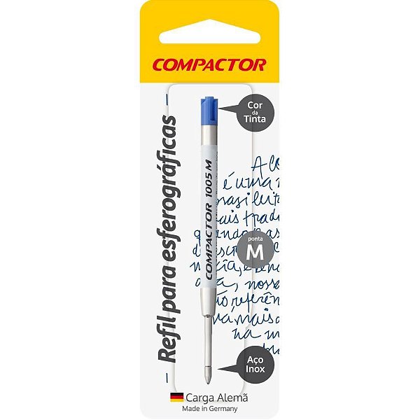 Carga para Caneta Esferográfica 1005 Azul Metálica - Blister com 1 Unidade - Caixa com 10