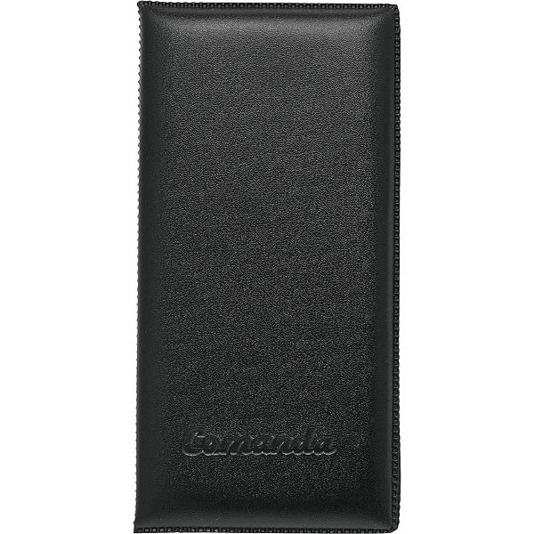 Cardápio Comanda em PVC Preto - 17,5X9CM - Pacote com 5 Unidades