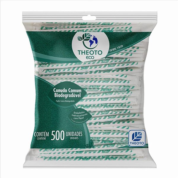 Canudo Biodegradável Embalados Individualmente – Pacote com 500 Unidades
