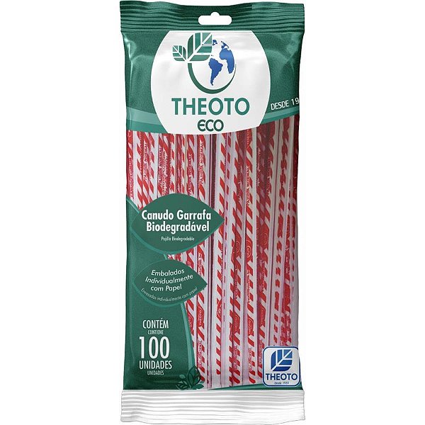 Canudo Biodegradável 5X25CM Garrafa Embindividual PCT com 100