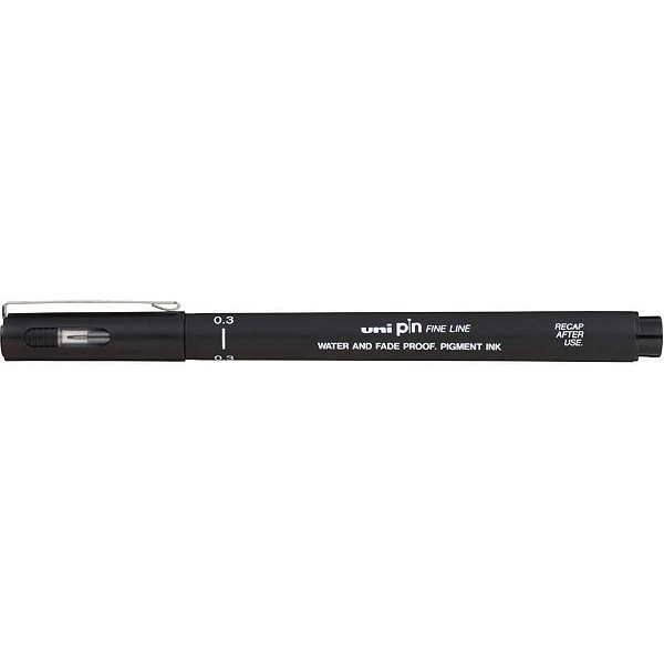 Caneta Técnica UNI PIN 0,3MM Preta CX com 12