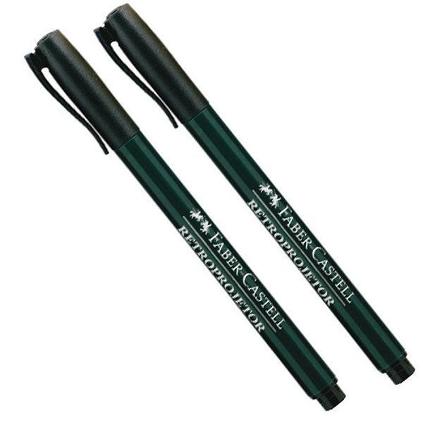Caneta para Retroprojetor Ponta Média 10MM Preta - Caixa com 12 Unidades