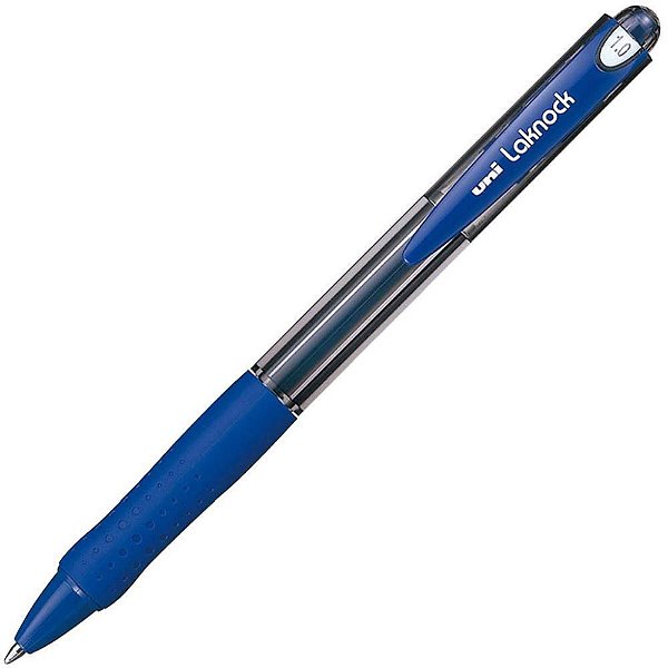 Caneta Retrátil Laknock GRIP SN-100 1,0 Azul CX com 12