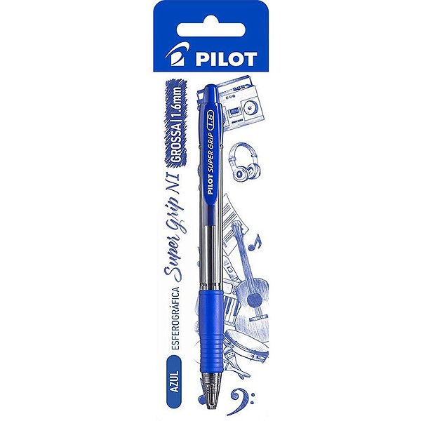 Caneta Retrátil BPGP-SUPER GRIP-10R 1.6MM Azul