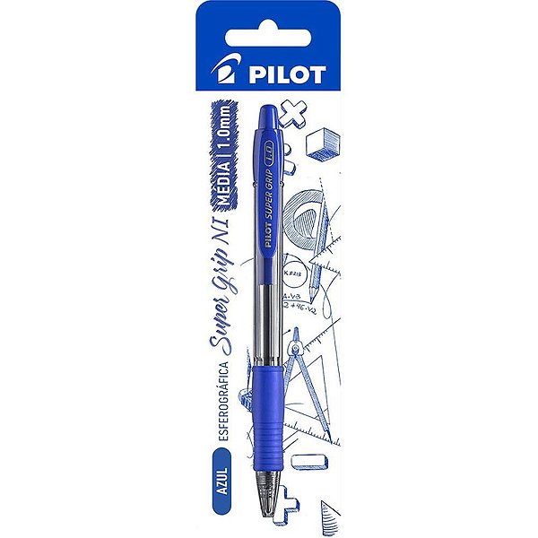 Caneta Retrátil BPGP-SUPER GRIP-10R Azul