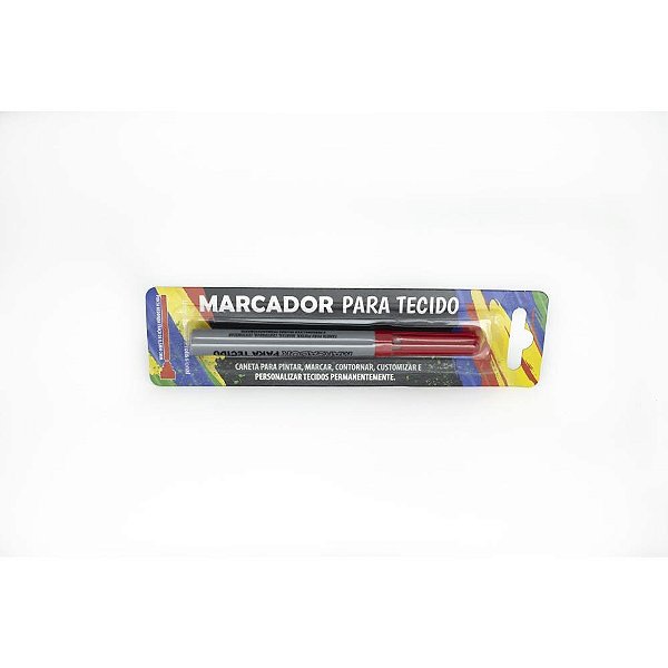Caneta para Tecido Vermelha CT13 - Blister com 1 Unidade