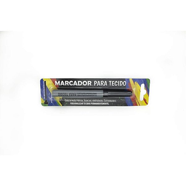Caneta para Tecido Preta Permanente CT13 - Blister com 1 Unidade