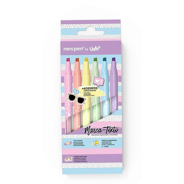 Caneta Marca Texto UP Pastel Melhores Amigas 6COR