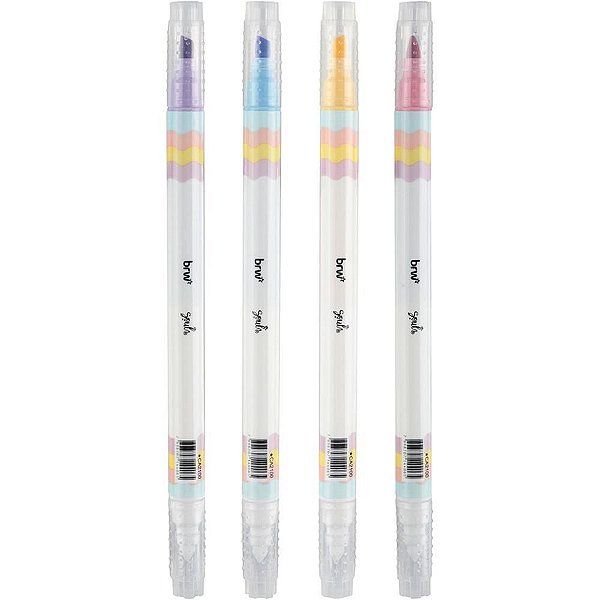 Caneta Marca Texto Soul Apagável 4 Cores Sortido BRW - Display com 12