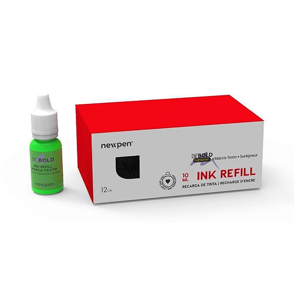 Caneta Marca Texto Refil Bebold 10ML Verde Lime CX com 12