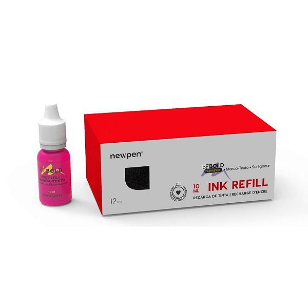 Caneta Marca Texto Refil Bebold 10ML Magic PINK CX com 12
