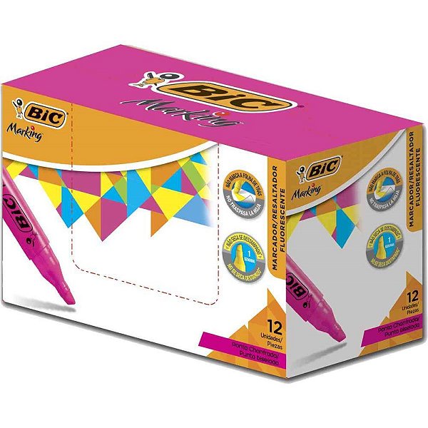 Caneta Marca Texto Marking Fluorescente Rosa