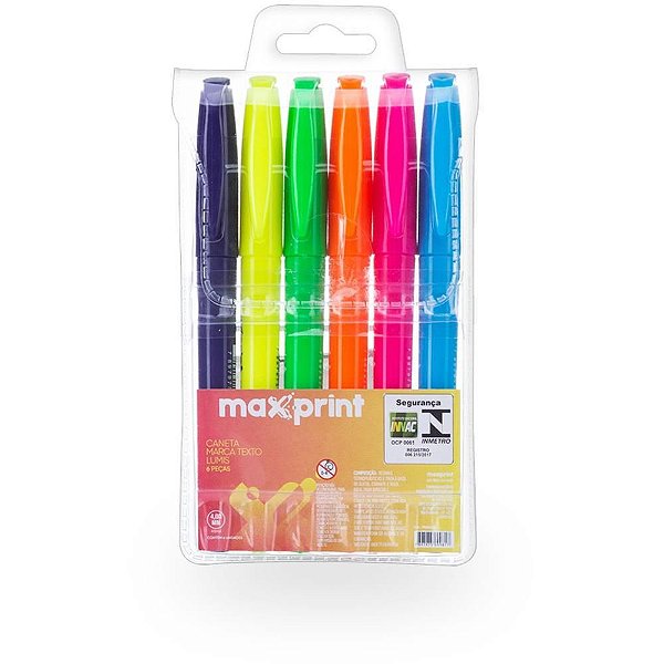 Caneta Marca Texto Lumis com 6 Cores