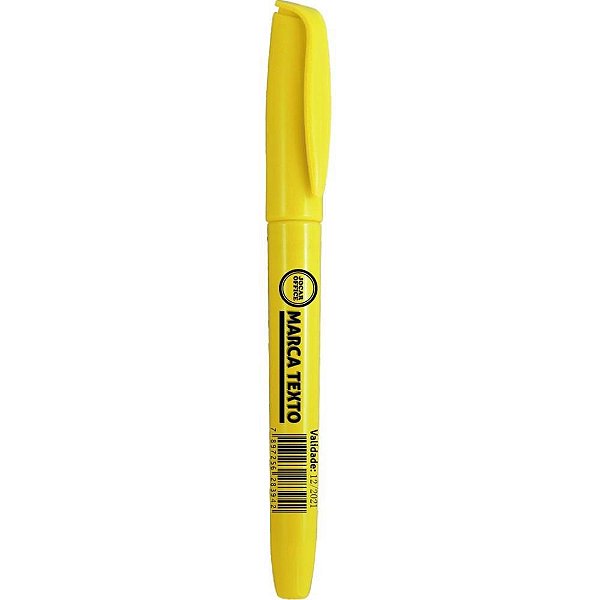 Caneta Marca Texto Jocar Amarelo SLIM – Caixa com 12 Unidades