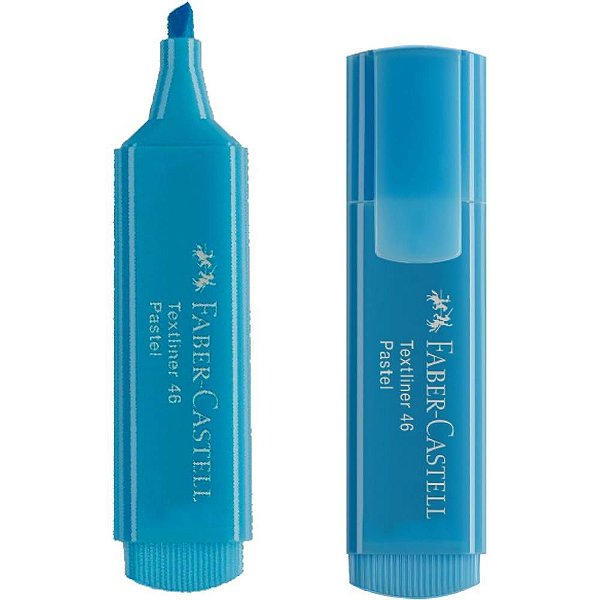 Caneta Marca Texto Highlighter 46 Azul Pastel Caixa com 10