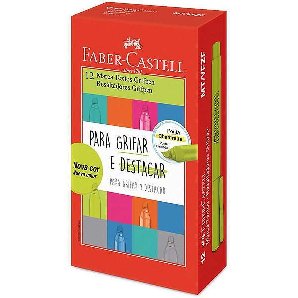 Caneta Marca Texto Grifpen Verde Folha Caixa com 12 Unidades
