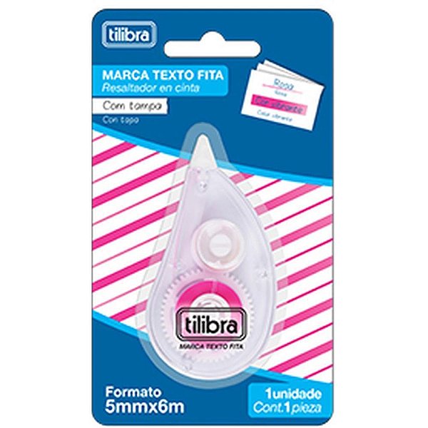 Caneta Marca Texto Fita Rosa Neon 5MMX6M