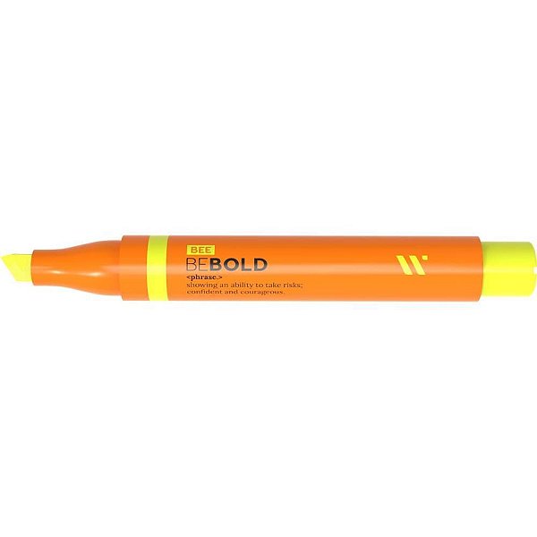 Caneta Marca Texto BE BOLD Yellow Bee Neon - Caixa com 12 Unidades