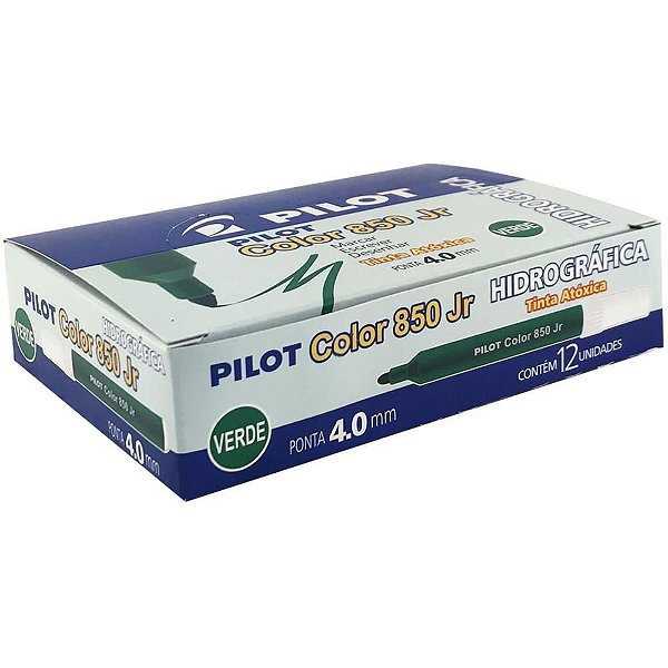 Caneta Hidrográfica Color 850L Junior Verde Caixa com 12 Unidades