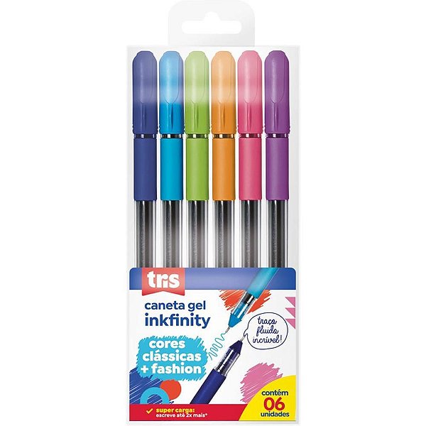 Caneta GEL TRIS INKFINITY 6 Cores