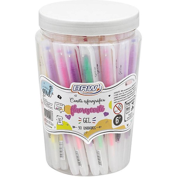 Caneta GEL Fluorescente 1.0MM 5 Cores Display com 50