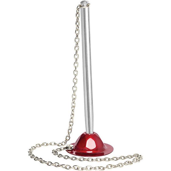 Caneta Fixa Chapéu Polida com Suporte Vermelho