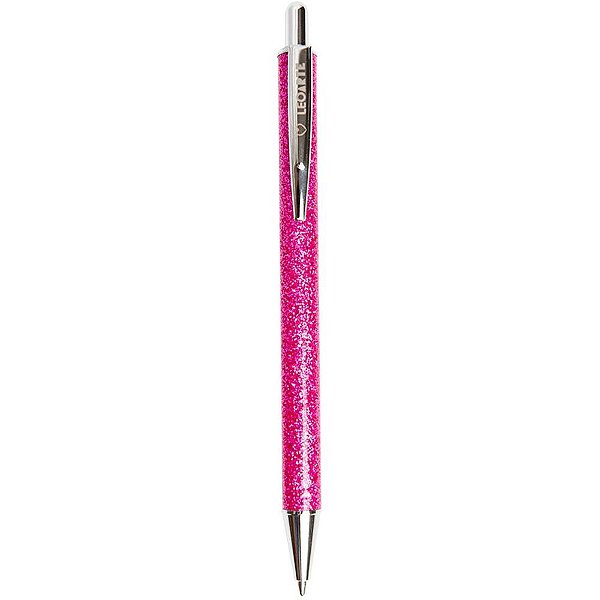 Caneta Esferográfica Vibes PINK Glíter Tinta Azul