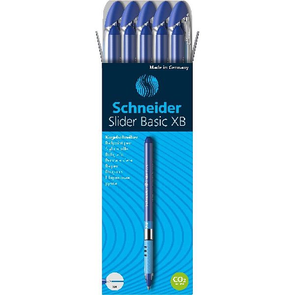 Caneta Esferográfica Slider Azul Ponta Grossa Caixa com 10